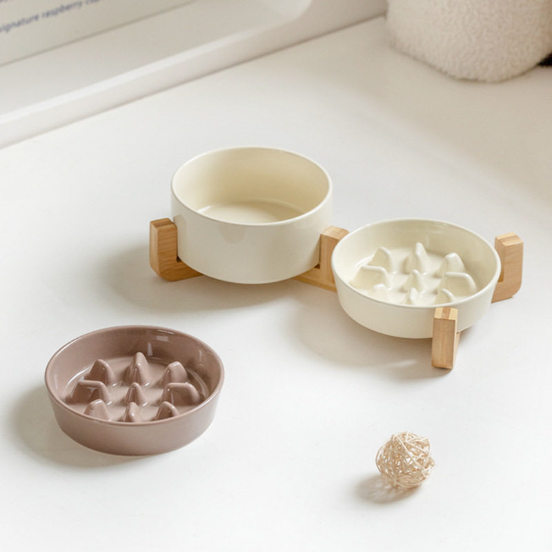 狗狗防打翻防噎缓食陶瓷双碗