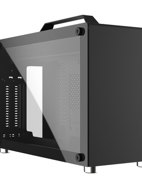 欣业达A4黑色侧透带手提C口加厚铝外盖网孔铝侧板GU7ITX小铝机箱
