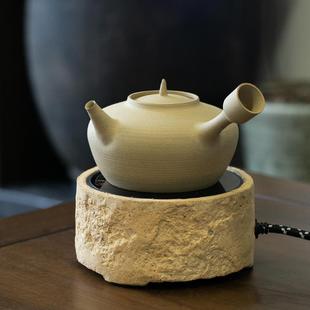 戈壁电陶炉小型煮茶炉侧把手工砂铫烧水壶潮州功夫茶壶家用煮茶器