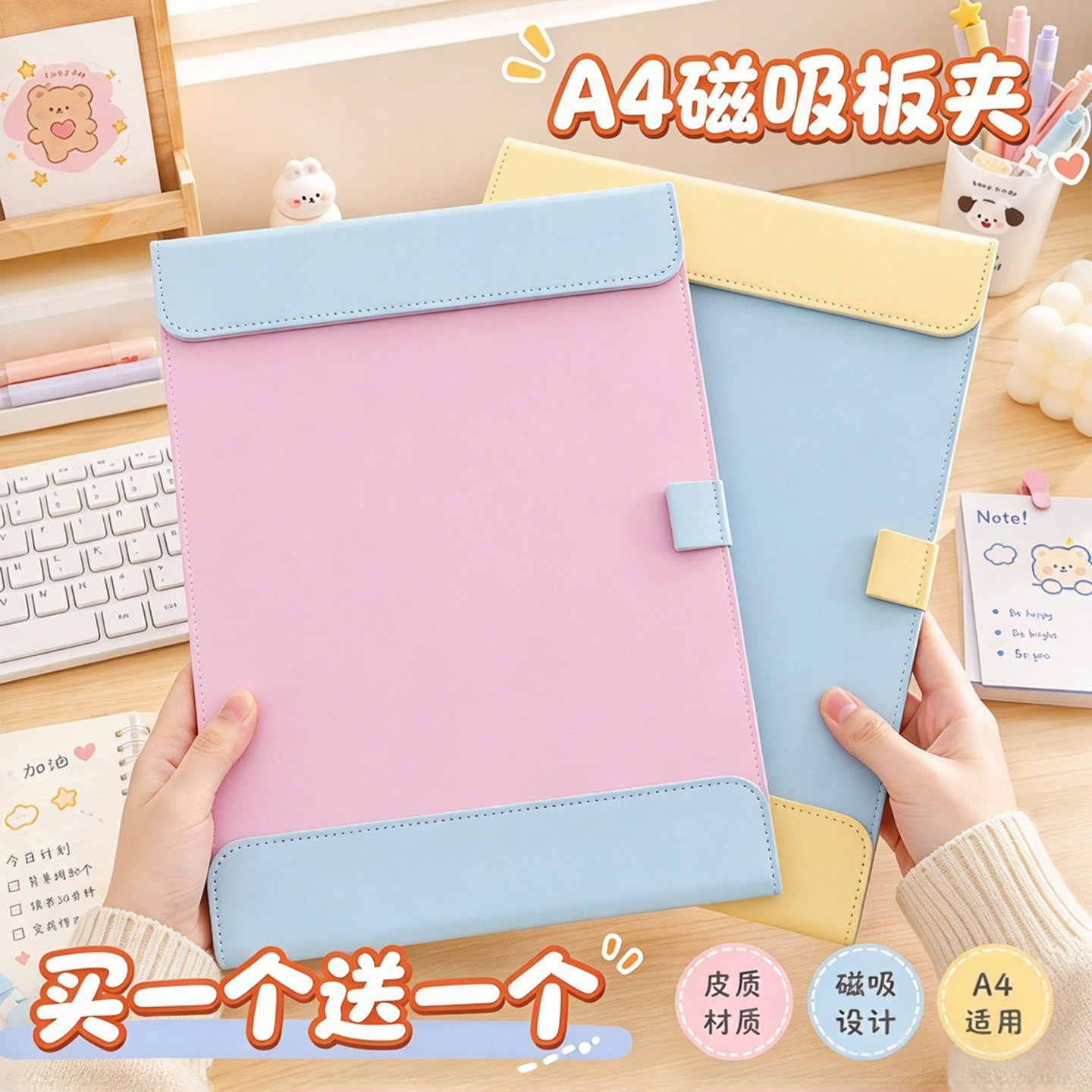 磁吸板夹文件夹a4资料夹活页