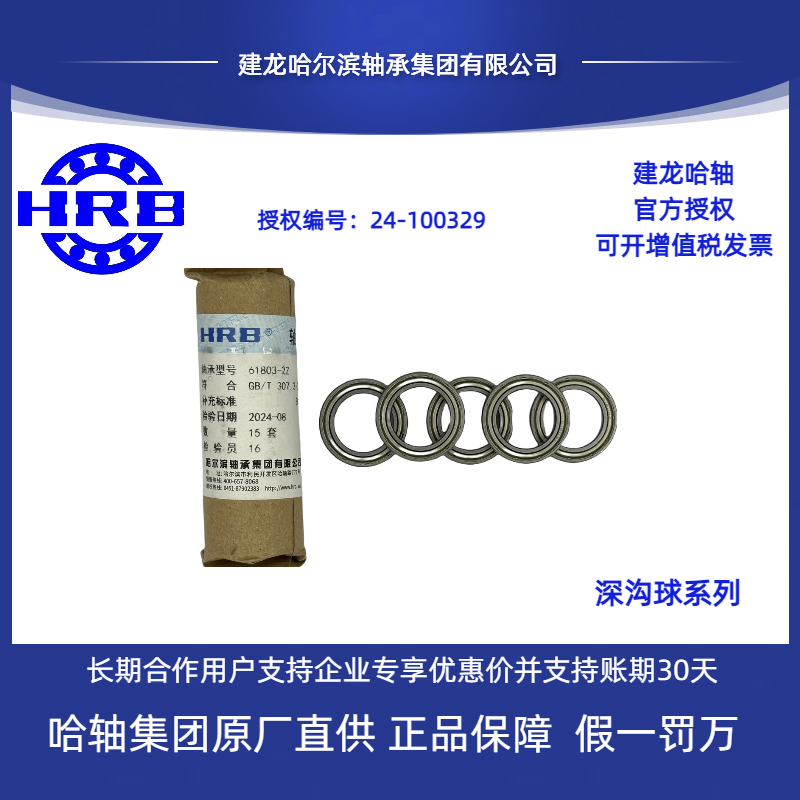 HRB哈尔滨深沟球轴承61824 61826 61828 61830 61832 2Z 2RZ M