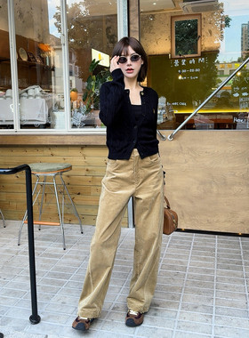 ASBR 原C！新疆棉灯芯绒卡其阔腿裤25新款复古松弛感秋冬穿搭王牌