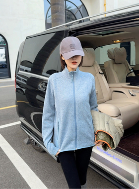 ASBR 渠道货！时尚立领抓绒保暖外套25冬新款经典百搭针织运动衫