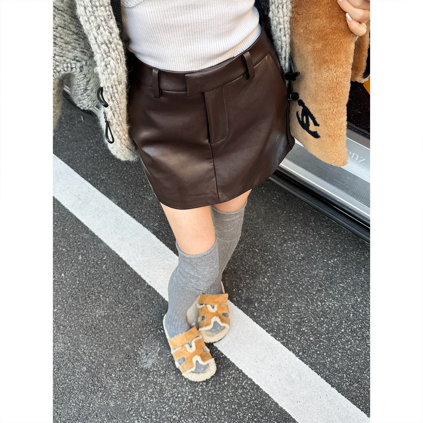 ASBR 原C料！素皮高腰显瘦短裤轻朋克风皮裙女25秋冬新款时尚裙裤,女装/女士精品,半身裙,淘宝优惠券,粉丝福利购,淘宝优惠卷