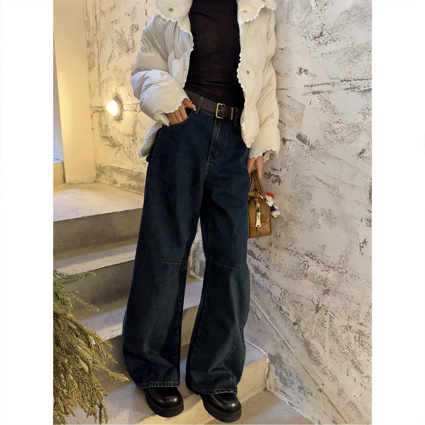 ASBR 原C料！阿苏特染做旧宽松立体口袋阔腿牛仔裤26春新款配腰带,女装/女士精品,牛仔裤,淘宝优惠券,粉丝福利购,淘宝优惠卷