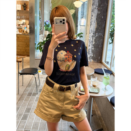 阔腿牛仔短裤纯棉百搭显瘦显腿长