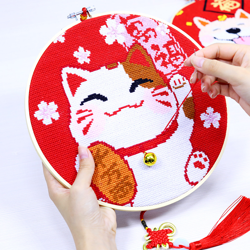 十字绣小件客厅自己简单绣新款卧室初学者手工小幅满线绣挂件2021
