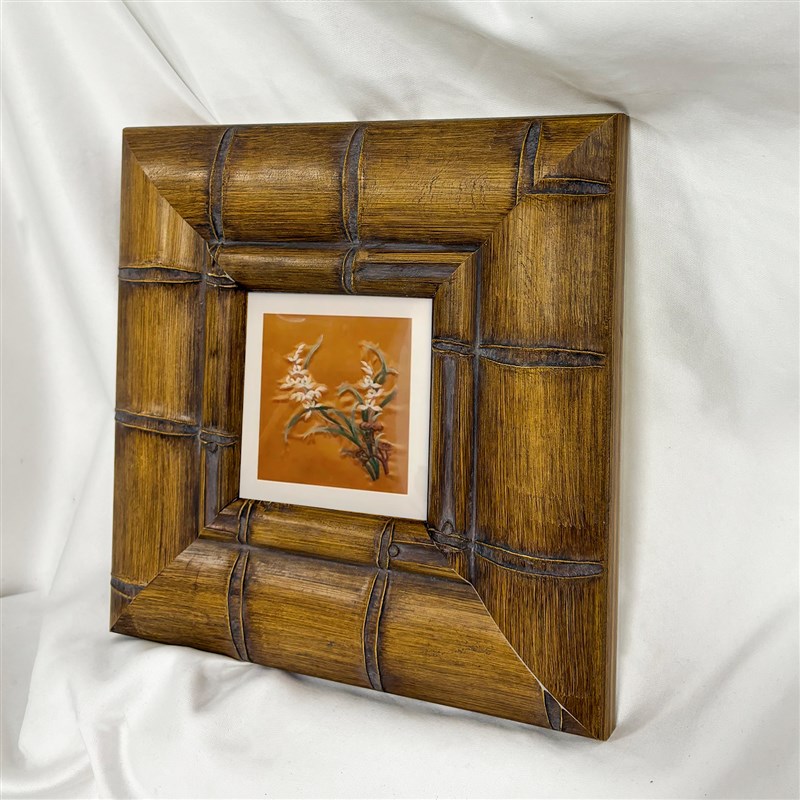 新中式竹节做旧实木画框定制复古挂墙相框拼图框小众高级感装饰框