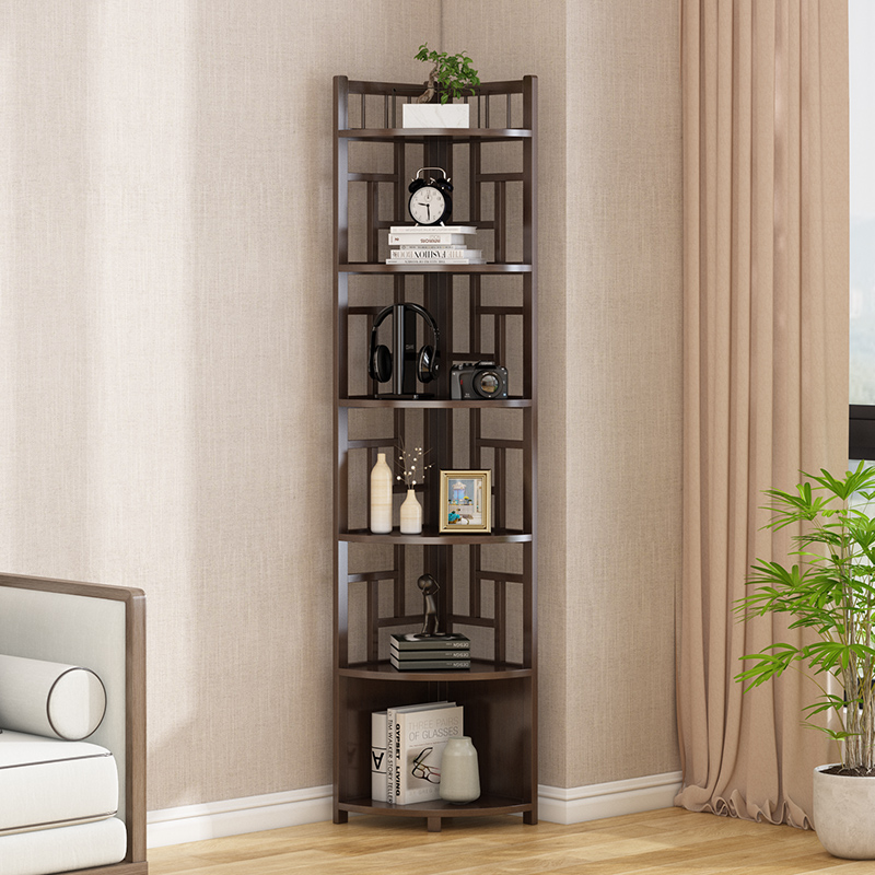 角柜新中式墙角小矮置物架客厅书房三角书架角落收纳柜子不占空间