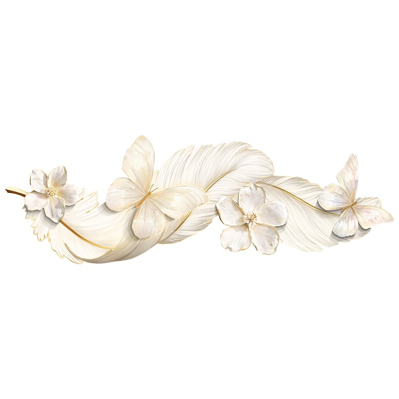 奶油风轻奢客厅装饰画羽毛沙发背景墙抽象挂画床头高级感发光灯画