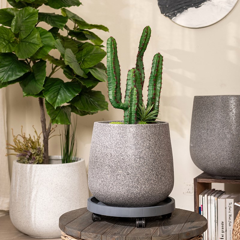 现代简约轻奢仿石特大号大口径花盆高桶绿植盆景种植客厅展厅摆件