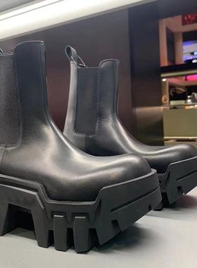 高跟TAKE-3马丁靴女土厚底切尔西靴增高轮坦克小众烟筒齿靴复古推