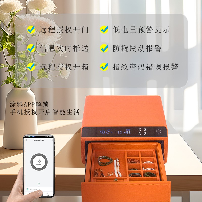 保险柜迷你放衣柜家用指纹密码蓝牙手机远程解锁液晶屏高端保险箱