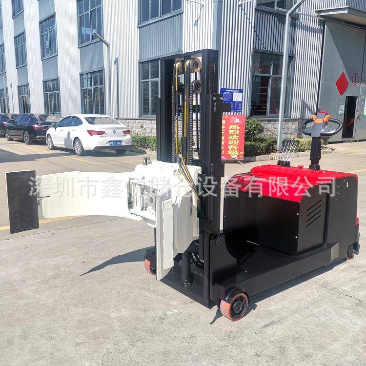无腿电动抱夹翻转车全自动圆型堆高装卸车旋转卷纸夹抱机堆放车