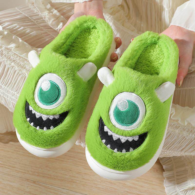 可爱棉拖鞋女冬季包跟新款室内卡通小丑鱼加厚加绒保暖厚底棉鞋