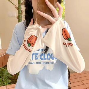 2025卡通防晒喇叭冰袖夏季套袖护臂袖冰丝女生遮阳宽松大袖口