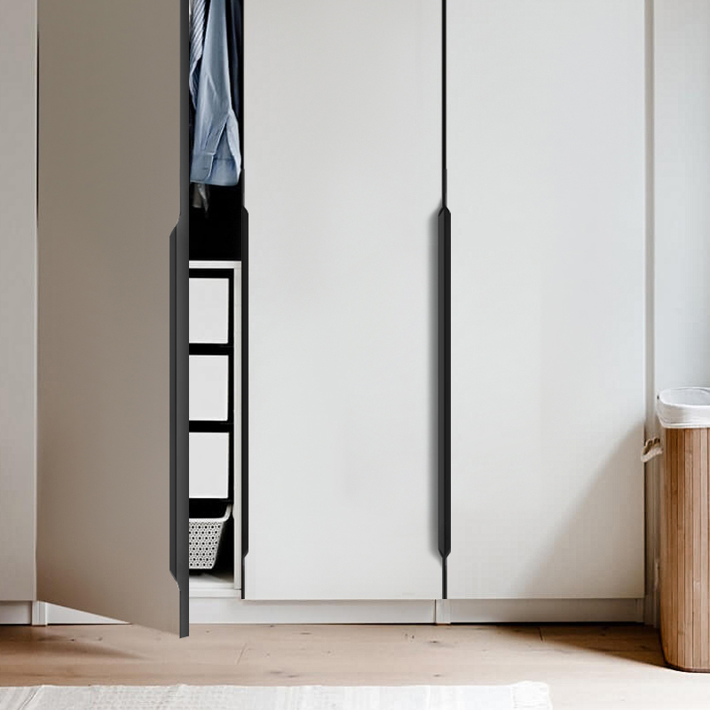 20/22/25门板开槽隐形封边一体拇指衣柜门加长拉手包边嵌入式把手