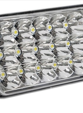 7X6 英寸 单个 45W 15LED 大灯+日行灯+远近光 带H4插头 黑色底