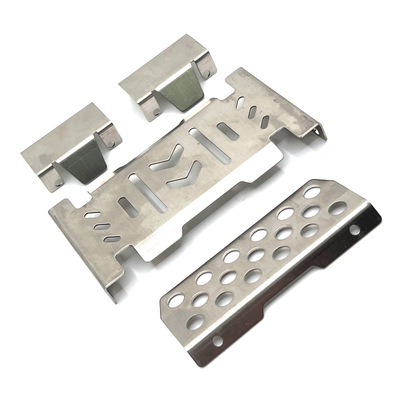 易控 1/10 YK4106 YK4107 遥控车零配件 金属升级 底盘不锈钢护甲