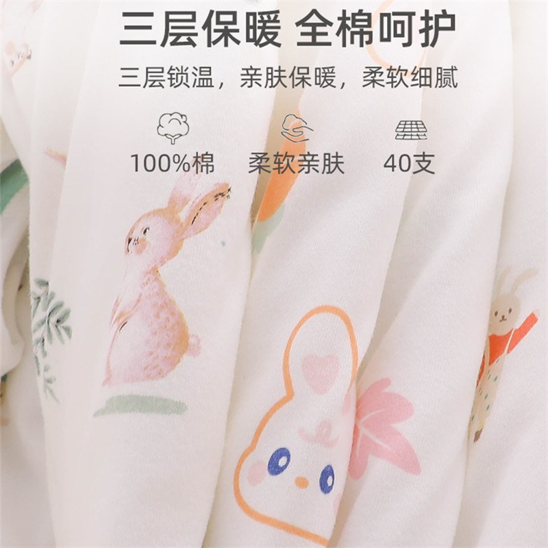 婴儿连脚连体衣冬季宝宝夹棉加厚包脚冬装男宝女开裆棉服秋冬衣服