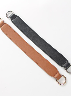 包包配件短包带黑色手挽带金色弹簧圈扣手拎带黑色棕色替换带051