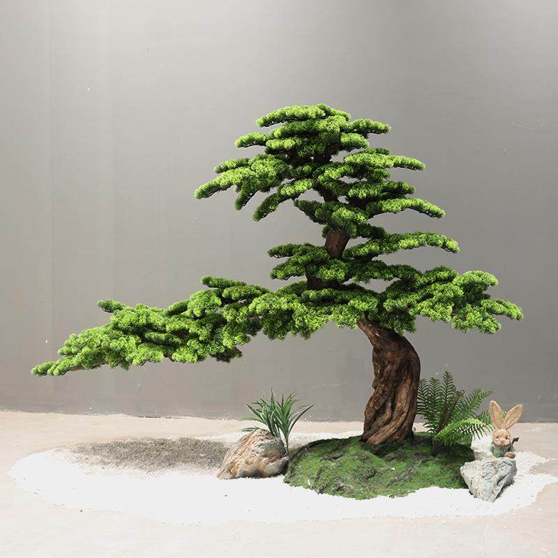 大型仿真松树园林仿真植物大树迎客松盆景盆栽商场装饰美人松雪松