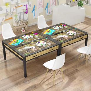 儿童绘画桌幼儿园手工桌画室美术桌服装设计桌