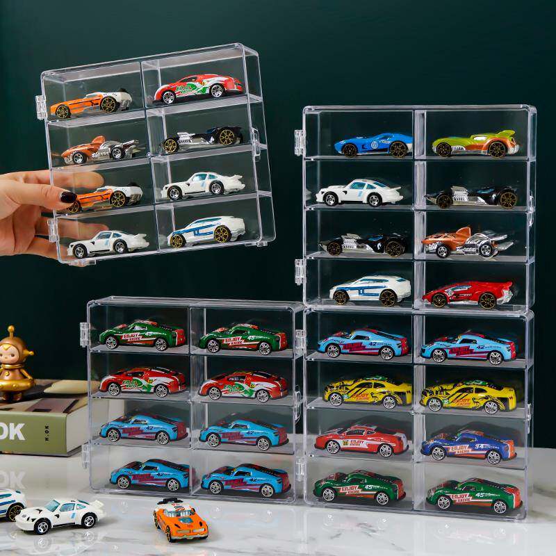 风火轮收纳盒合金小汽车模型TOMICA1:64儿童玩具多美卡透明展示架图片