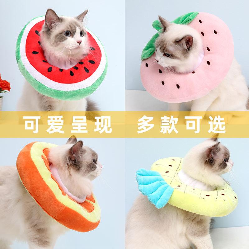 伊丽莎白圈可爱水果猫咪项圈耻辱圈防舔咬绝育宠物用品项圈/肩带