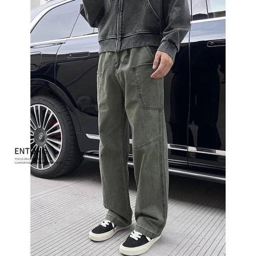 Entong美式复古军绿色直