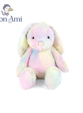 美国monami莫奈美兔子玩偶彩虹兔毛绒玩具公仔娃娃送礼年货节礼物