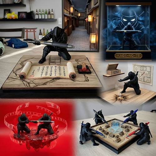 忍者3D打印手办笔筒摆件