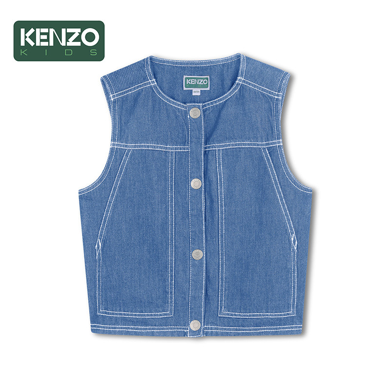【季末特惠】 KENZO KIDS童装儿童春夏休闲牛仔户外马甲K61730