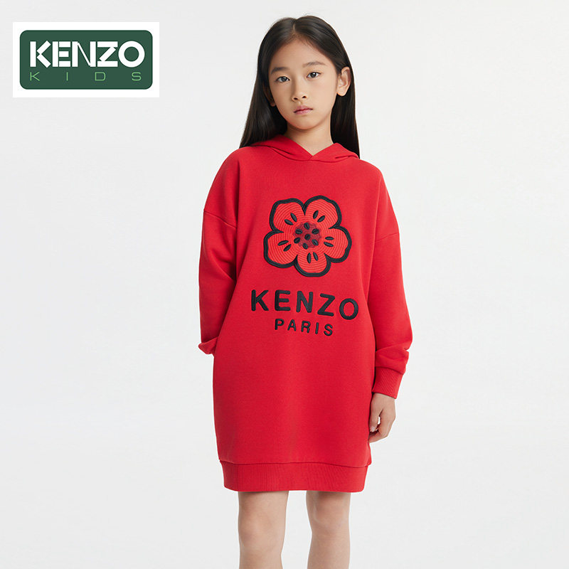【早秋甄选】KENZO KIDS童装女童长袖连帽卫衣连衣裙K61358图片