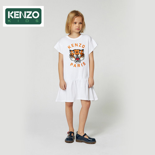 【断码特惠】KENZO KIDS童装儿童女童休闲印花连衣裙K61025