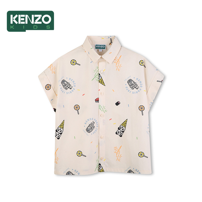 【季末特惠】 KENZO KIDS童装儿童休闲短袖印花衬衫K61628