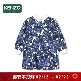 KENZO KIDS童装儿童春夏满版印花长袖连衣裙卫衣裙K60688