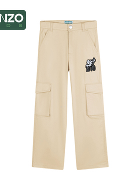【季末特惠】 KENZO KIDS童装儿童休闲工装宽松刺绣长裤K61630