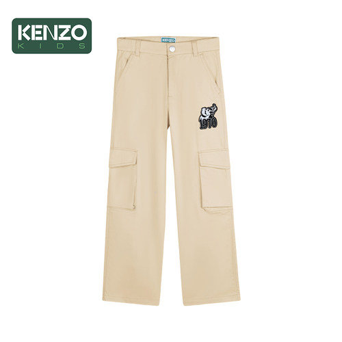 【季末特惠】 KENZO KIDS童装儿童休闲工装宽松刺绣长裤K61630