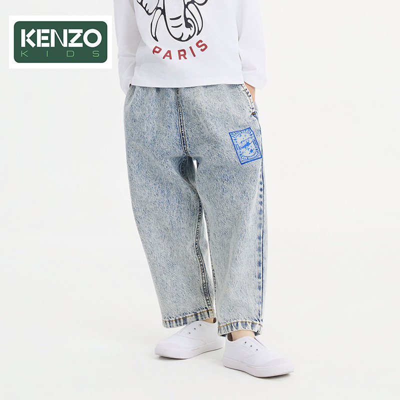 【季末特惠】 KENZO KIDS童装儿童休闲扎染宽松牛仔长裤K61408