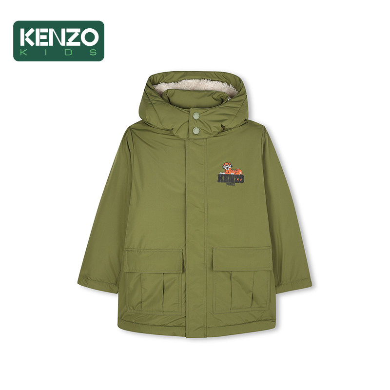 【2025秋冬新品】KENZO KIDS童装儿童连帽派克大衣K61387