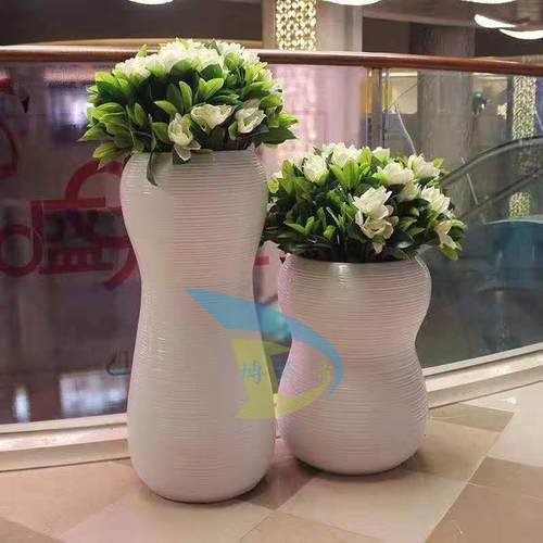 玻璃钢商场葫芦花盆现代简绿植插花圆形城市街道装饰公共花坛园艺