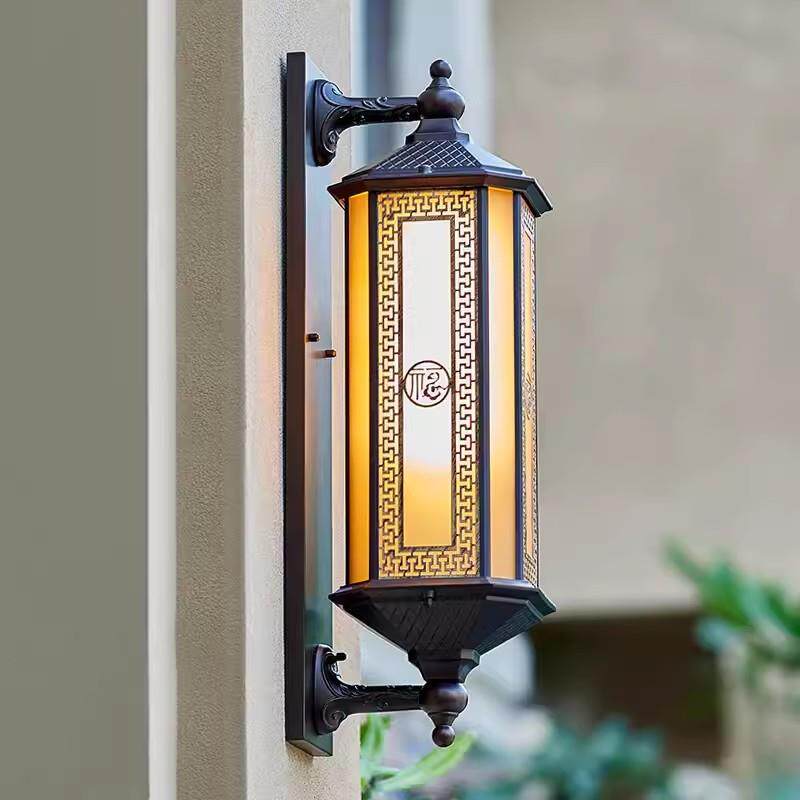 太阳能户外壁灯户外庭院灯别墅家用中式大门口两侧壁灯外墙阳台灯