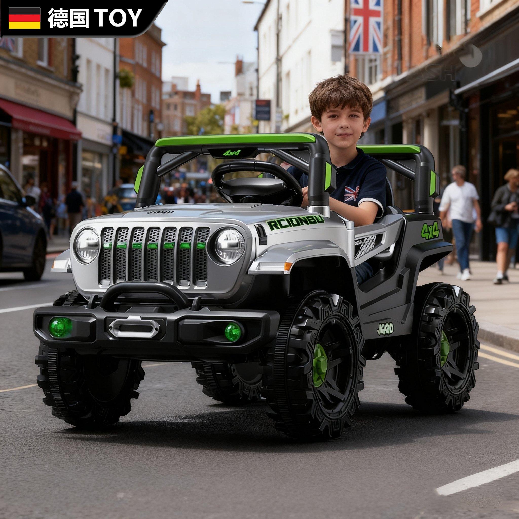 德国四轮遥控儿童电动汽车可坐人