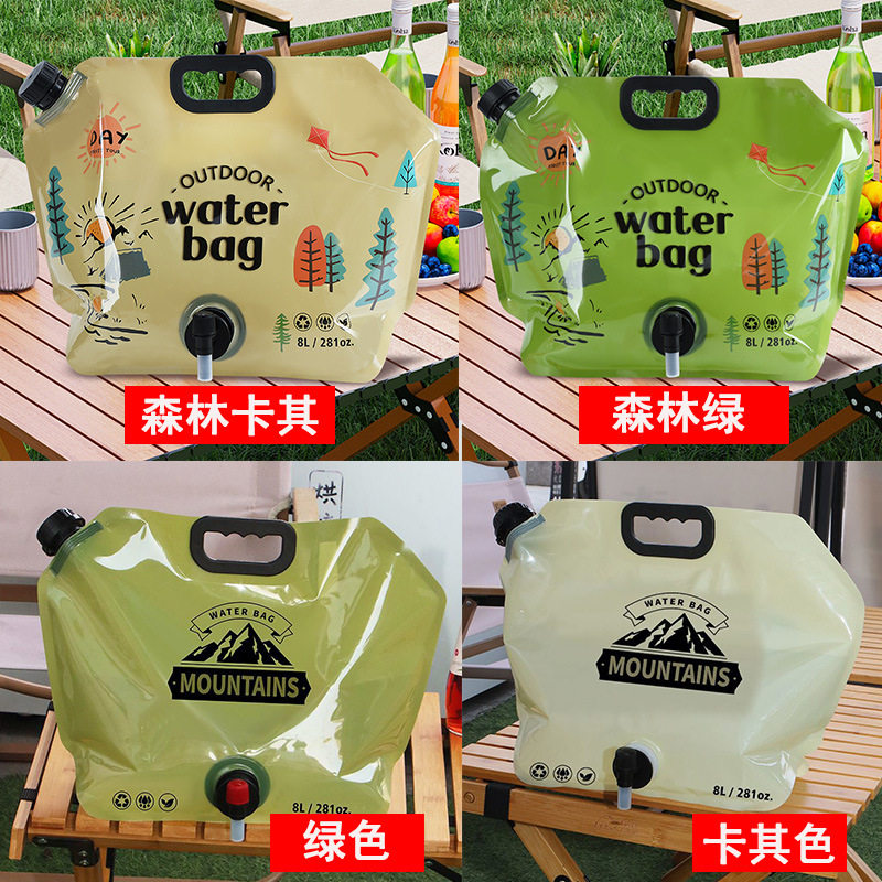 户外储水袋便携式可折叠旅游露营加厚大容量食品级储水袋带水龙头