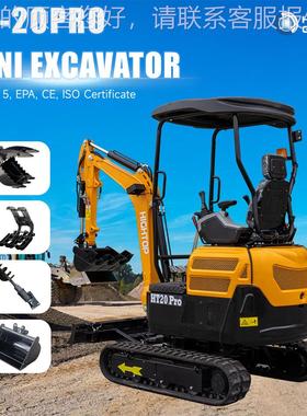 出口美国HT20rHT08o履带场挖掘机 多功农用P果园庄园农能开沟迷你