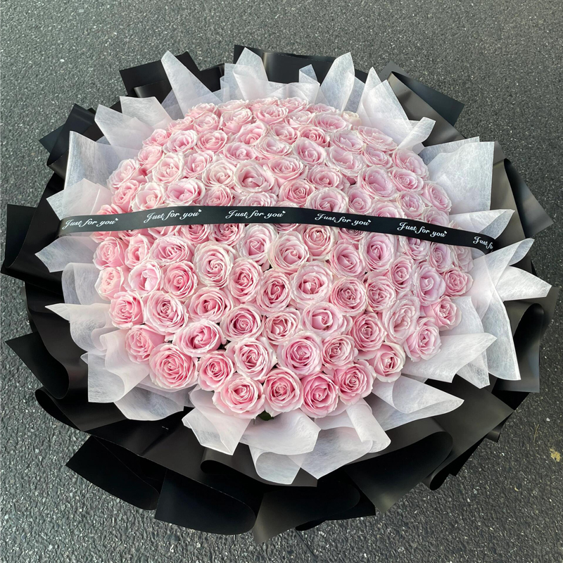 全国99朵粉玫瑰花束鲜花速递同城配送女友生日礼物上海北京成都店