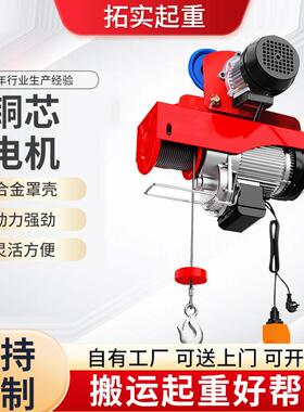 电动葫芦220V带跑车0.5吨1龙门架吊机家用小型提升机升降起重机