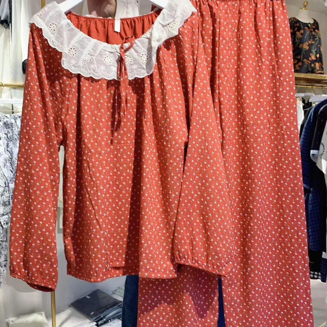 甜美格纹ins复古睡衣女春秋季新款韩版公主风蕾丝花边家居服套装