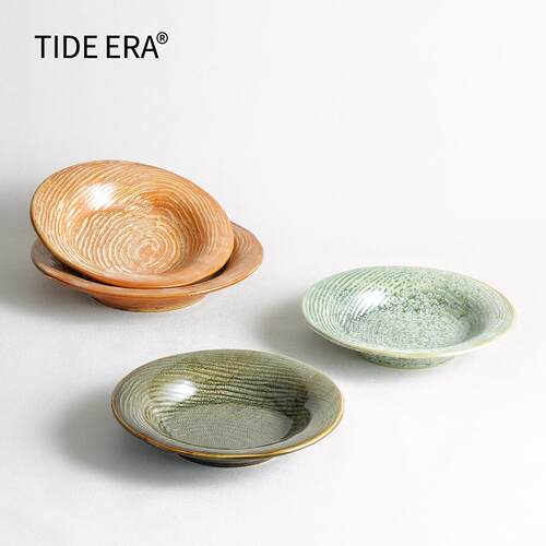 TIDE ERA高温陶瓷深盘家用汤盘餐厅意面盘沙拉盘西餐盘高级感餐盘
